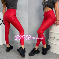 Czerwone spodnie Leather Pushup