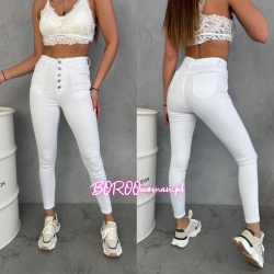 Białe Skinny z guzikami 359